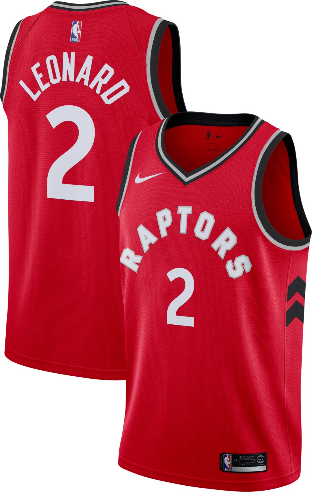 Men's Toronto Raptors #2 Kawhi Leonard Red NBA Stitched Jersey